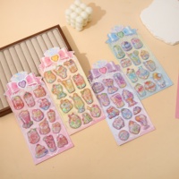 Autocollants 3D Stéréo Scintillants à l'Eau pour Filles, Motifs Dessins Animés, Paillettes, Récompenses pour Enfants, Décorations DIY pour Journaux