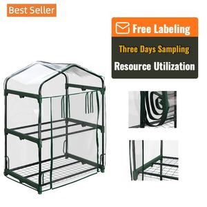 Мини-теплица портативная теплица со стальным каркасом и ПВХ-крышкой, подходит для внутреннего или наружного использования в зеленых домах - Product Image 1