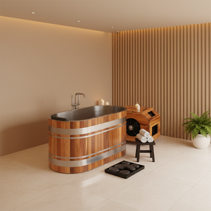 Bañera de Hidromasaje Exterior para 1 Persona, Bañera de Agua Fría con Filtro para Spa, Hotel, Uso Ecológico, Baño de Hielo - Product Image 1