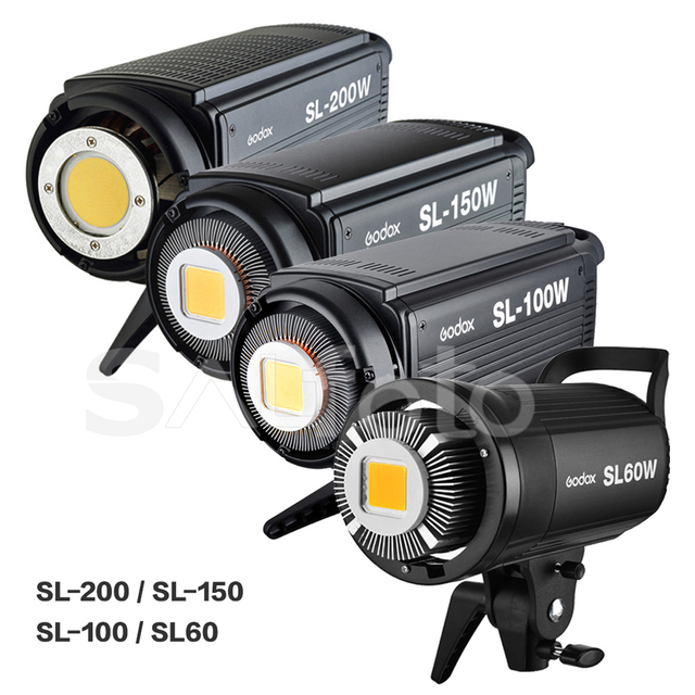Godox SL60W SL100W SL150W SL200W LED Video Continuous Storbe Light 60W 100W 150W 200W Studio Video Light for Photography