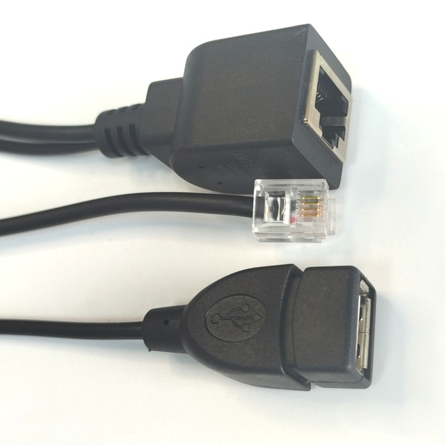 Female Network RJ45 to USB DC3.5 Audio Interface RJ45 to RJ11 6P4C Data Cable Audio & Video Cables