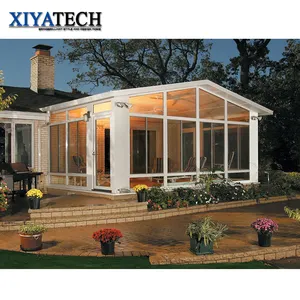 XIYATECH Pergola Bioclimatique à toit rétractable en aluminium avec système de paroi de verre