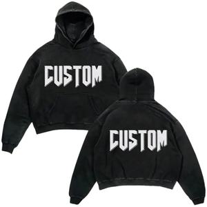 Sudadera con Capucha Unisex de Algodón, Estampado Gráfico, Lavado Ácido, Fabricantes de Ropa Urbana, Sudadera Extra Grande Personalizada para Mujer - Product Image 3