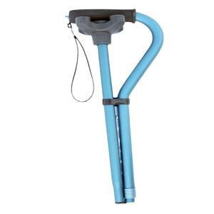 Bâton de marche pliable en alliage d'aluminium, 3 sections, réglable, pliable, pointe en caoutchouc, pour personnes âgées, utilisation en extérieur - Product Image 1