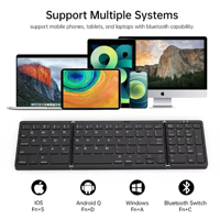 Computer Hardware Software Portable Foldable Rechargeable Mini Size Wireless Keyboard Blue Tooth Keyboard for Tablet & Phone