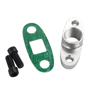 อะแดปเตอร์หน้าแปลนจ่ายน้ำมันเทอร์โบ Poyracing 1/2 Npt สำหรับ T3 T4 GT40 GT55 Odf-02 สีเงิน - Product Image 4