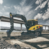 Excavator Crawler Hidrolik Kompak HX85A 8.5t dengan Bucket 4-in-1 untuk Penggalian/Pembuatan Parit di Amerika Latin dan Argentina