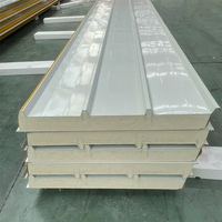 Panneau sandwich PU PIR haute densité, isolé thermiquement, pour murs et toitures, pour la construction de maisons préfabriquées et d'ateliers