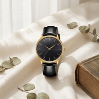 Montre de couple tendance en gros avec logo personnalisé, bracelet de 20 mm, boîtier en acier inoxydable, chronographe à quartz, bracelet en cuir