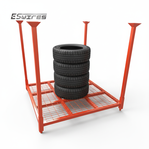 <span class=keywords><strong>Estantes</strong></span> Apilables Plegables Personalizados de Color Naranja <span class=keywords><strong>para</strong></span> Almacenamiento de Neumáticos, Sistema de Paletización Metálica Portátil - Product Image 1