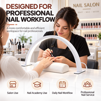 Lampe de table pour manucure en forme de demi-lune pour salon professionnel, OEM ODM, logo personnalisé, marque privée, éclairage de table pour manucure