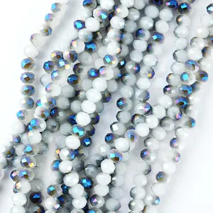 优质彩色水晶玻璃4毫米Rondelle珠子