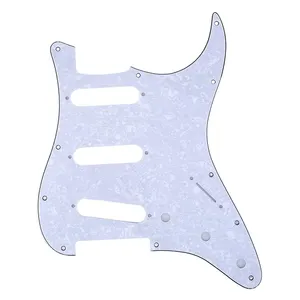 Factory Price 4ply White Pearl 11 Hole SSS Pickguard Guitar Scratch Plate for ST Electric guitar Parts