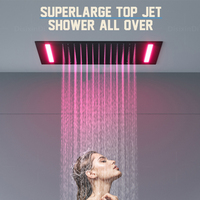 Ensemble de douche LED de luxe américain pour salle de bain, système de douche thermostatique encastré au plafond avec 7 lumières colorées