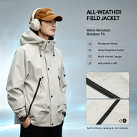 Veste de randonnée imperméable 9-en-1 personnalisée 680g enduite PU, coupe-vent ultra-légère pour l'extérieur, marque privée, OEM clé en main sans marque