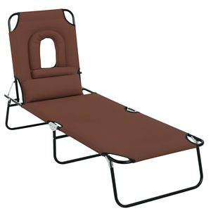 Outdoor High Quality Portable Beach Chaise Sun Lounge Reclining Folding Leisure Garden Beach Chair Office Resting Chair - Product Image 1