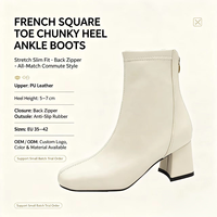 Bottes de cow-boy à plateforme pour femmes, vente en gros d'usine, nouvelle collection hiver 2026, bout carré, fermeture éclair arrière, bottines à talon épais mi-haut