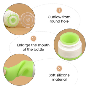 TSA 기내 반입 승인 실리콘 공병 휴대용 손 소독제 병 홀더 키체인 샤워젤 샴푸 용기 (구멍 포함) - Product Image 4