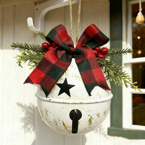 Campanelle Natalizie Colorate Placcate Argento, Decorazioni Festive in Metallo, Campana Gigante Personalizzabile - Product Image 6
