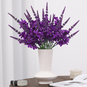 <b>Artificial</b> Lavender And Violet <b>Bouquets</b> Silk Flowers High Simulation Wedding Home Decorations - Product Image 3