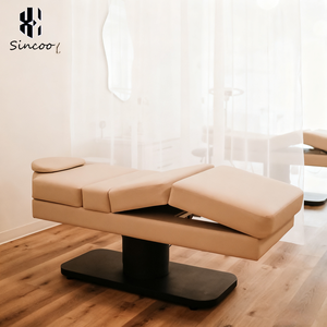 Beauty Salon Esthetician Furniture Black Base Curve Facial Bed Electric Cosmetic Eyelash Bed Luxury Spa Massage <b>Table</b> Lash Bed - Product Image 4