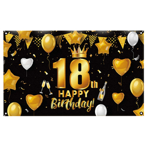 Grande cabine Photo en tissu, arrière-plan d'anniversaire, bannière d'arrière-plan du 18e anniversaire - Product Image 3