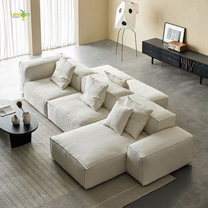 Divani per Soggiorno Design Classico Suite Lounge per Hall di Hotel 5 Stelle Divano in Tessuto Componibile con Cuscini in Piuma - Product Image 1