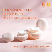 H 582 Pot cosmétique vide personnalisé, flacon pompe en verre pour toner et lotion, ensemble d'emballage pour soins de la peau avec col en PP, impression de surface personnalisée