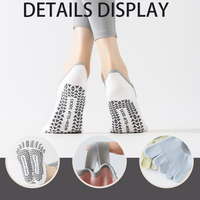 Chaussettes de yoga à cinq doigts pour adultes, antidérapantes, professionnelles, pour sports d'intérieur, danse, Pilates, avec sangle et revers, idéales pour l'été