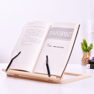 Tongwen Wooden Reading Rack 3.5X24 Natural Wood Color Tablet Stand Recipe Holder Book Support For Desk Use - Product Image 1
