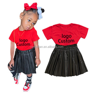 2023 <span class=keywords><strong>Jupe</strong></span> plissée en cuir pour filles 2 top32 en coton à manches courtes pour enfants couleur 0-16 <span class=keywords><strong>ans</strong></span> - Product Image 2
