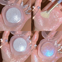Bronzer et illuminateur pressé pigmenté sur mesure OEM, illuminateur visage, marque privée, 4 couleurs, maquillage vegan scintillant, illuminateur individuel