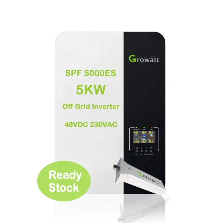 In magazzino inverter solare 48v off grid inverter domestico a onda sinusoidale pura growatt 5000es inverter