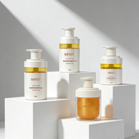 Flacon pompe de luxe en PP/PET de 300 ml, 420 ml, 500 ml, 750 ml avec capuchon pour shampoing et après-shampoing