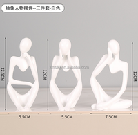 Statue en résine de penseur modèle de décor à la maison Figurines abstraites pour décor de bureau