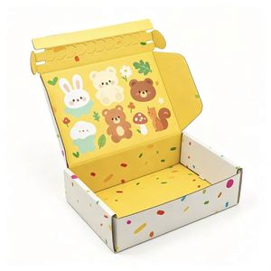 Cute Animal Printed Self Erecting Paper Box Rectangle Shape Recyclable Gift Craft Packaging Four Color Printing Design - Product Image 1