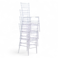 Chaises Chiavari empilables en résine transparente cristalline pour PC, vente en gros, directement du fabricant