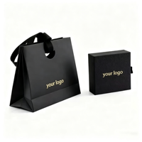 Sacs en papier d'emballage pour bijoux personnalisables et raffinés, pochettes de rangement en papier couché pour écouteurs, rouges à lèvres, parfums et portefeuilles