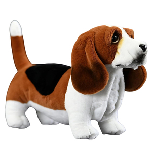 Peluche réaliste de haute qualité, chien <span class=keywords><strong>Basset</strong></span> français personnalisé, 12 pouces, oreiller en peluche marron pour la décoration de la maison, du salon ou d'une boutique - Product Image 1