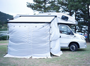 Grande <span class=keywords><strong>auvent</strong></span> de <span class=keywords><strong>caravane</strong></span> manuelle imperméable de 4 m avec panneaux latéraux et pièce privée pour le camping pour 3-4 personnes - Product Image 3