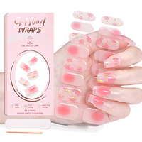 Top Vente Rouge Fleur Gel Ongles Bandes Haute Qualité HEMA Gratuit Longue Durée Imperméable Ruban Feuille Semi Durci Gel Ongles Autocollant