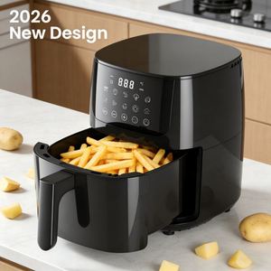 Freidora de Aire Eléctrica Cuadrada Moderna de 2.8L, Nuevo Diseño 2026, Pantalla LCD, Calentamiento de Plástico, Temperatura Ajustable 80-200°C, Temporizador de 60 Minutos, Antiadherente - Product Image 5