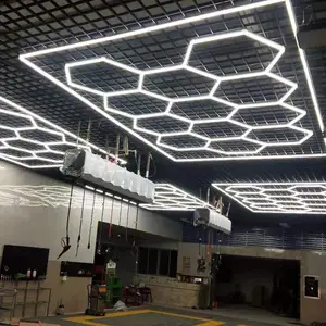 DIY verformbare lineare sechseckige LED-Licht 8 Fuß * 16 Fuß hängende Sechs kant Detail lierung Garage Lampe Fitness studio Modulare Decke LED Sechseck Lichter