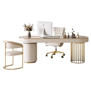 Italiano de lujo Simple Rock Board estudio Escritorio de escritura diseño moderno Metal mármol para oficina sala de estar salón de belleza médico - Product Image 5