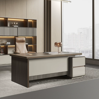 Meja Kantor Eksekutif Modern Desain Meja Komputer CEO High-tech Modern Meja Kerja Eksekutif Modern Bentuk L
