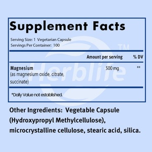 Vente chaude OEM - Personnalisable - Capsules de magnésium, Oxyde de magnésium, Citrate de magnésium, Succinate de magnésium - Product Image 2