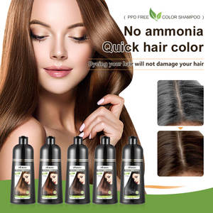 Pour Mokeru No PPD shampooing de couleur de cheveux instantané naturel 500ml formule crème rapide 5 minutes couverture complète facile rapide FFfast cheveux <span class=keywords><strong>Colo</strong></span> - Product Image 3