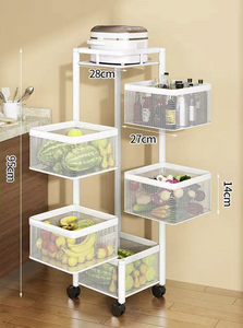 رف تخزين المطبخ قابل للدوران 5 طبقات رف تخزين الخضار أو الفاكهة - Product Image 6