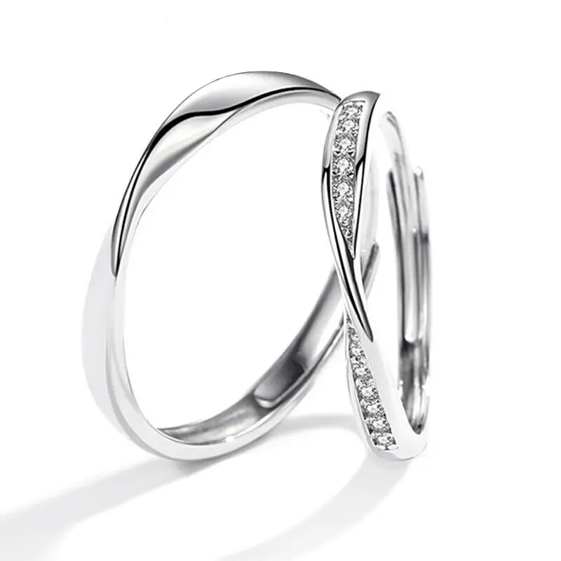 Оптовая продажа, модное серебряное кольцо с фианитами, свадебное обещание, вечность, пара, новое кольцо для женщин