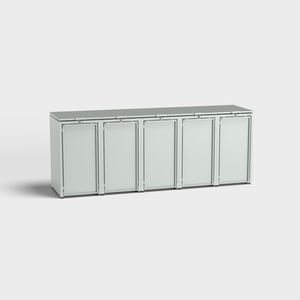 Galvanised Steel Dustbin Box for Home Garden 12L Rectangular WPC Metal Wood <strong>Wheelie</strong> <strong>Bin</strong> Lid Dustbin Cover Square Pattern <strong>Bag</strong> - Product Image 6